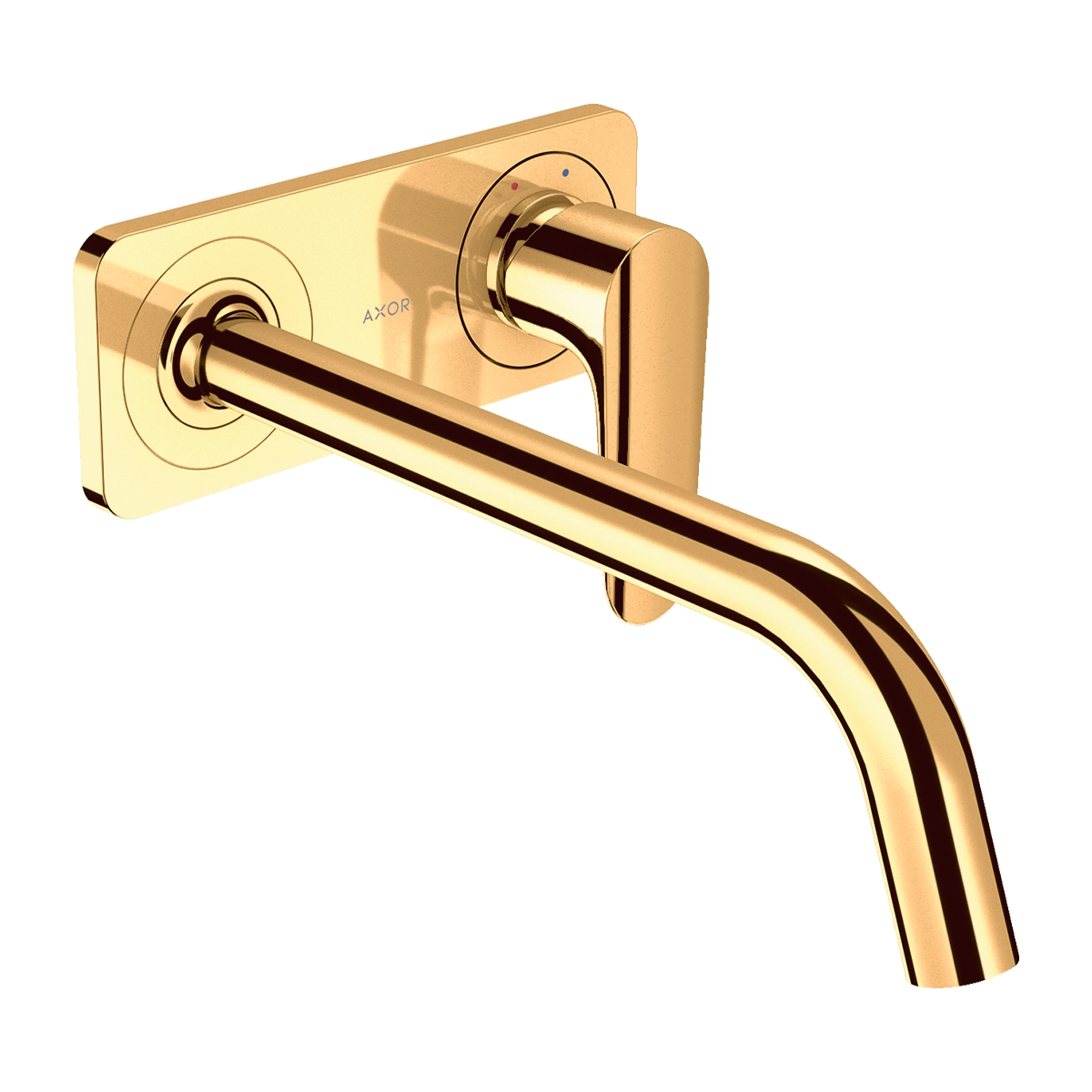 AXOR Citterio M Single lever basin mixer for concealed installation wall-mounted with spout 227 mm and plate - Polished Gold-Optic