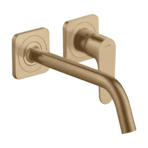 AXOR Citterio M Single lever basin mixer for concealed installation wall-mounted with spout 227 mm and escutcheons - Brushed Bronze