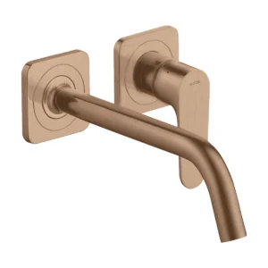 AXOR Citterio M Single lever basin mixer for concealed installation wall-mounted with spout 227 mm and escutcheons - Brushed Redgold