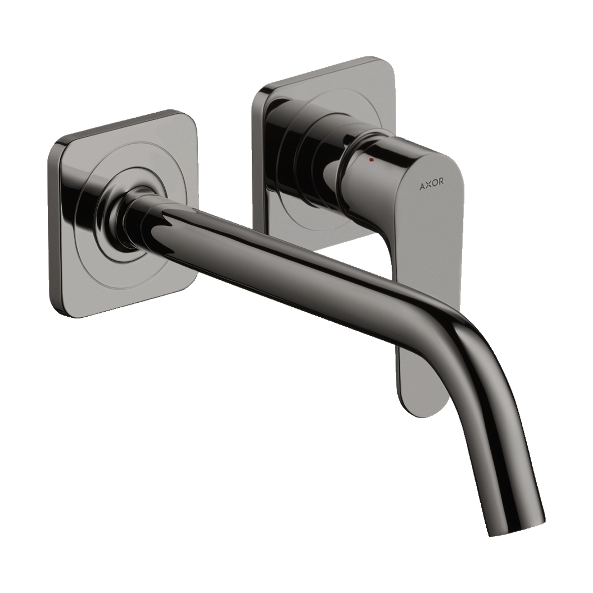 AXOR Citterio M Single lever basin mixer for concealed installation wall-mounted with spout 227 mm and escutcheons - Polished Black Chrome