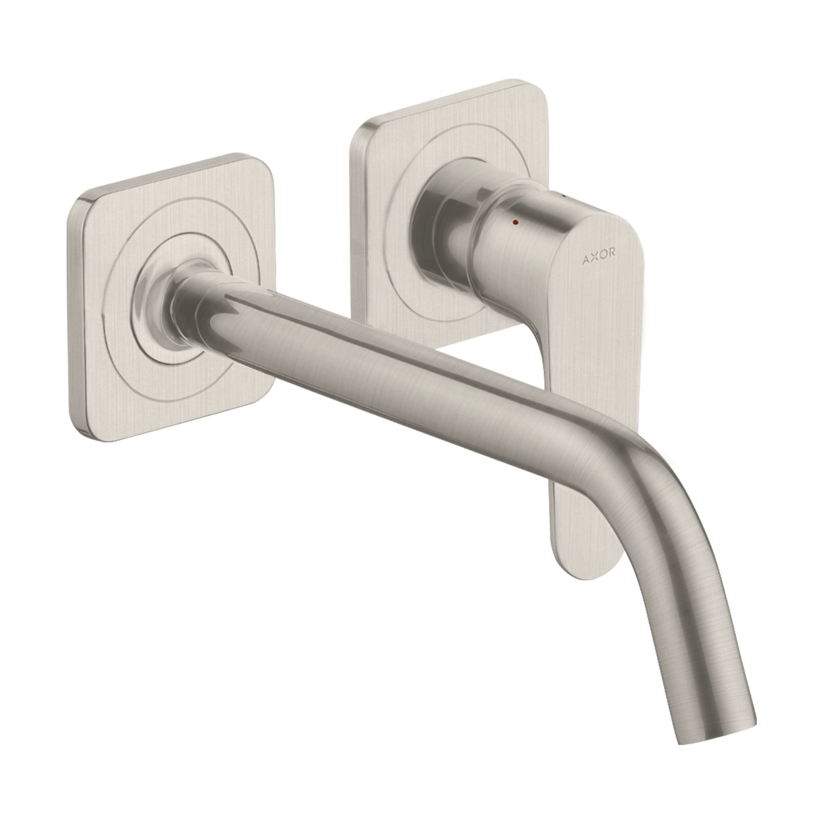 AXOR Citterio M Single lever basin mixer for concealed installation wall-mounted with spout 227 mm and escutcheons - Stainless Steel Optic