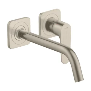 AXOR Citterio M Single lever basin mixer for concealed installation wall-mounted with spout 227 mm and escutcheons - Brushed Nickel