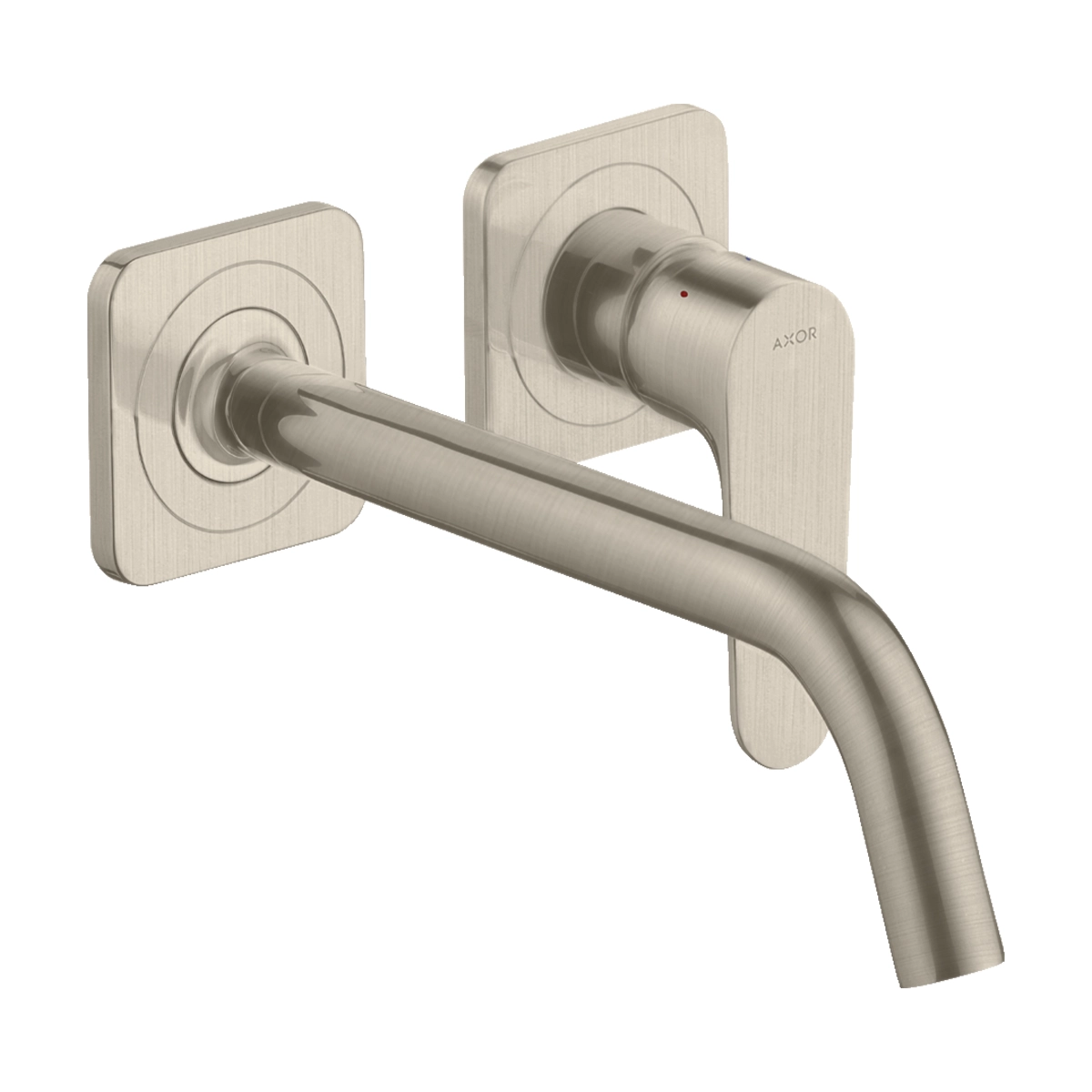 AXOR Citterio M Single lever basin mixer for concealed installation wall-mounted with spout 227 mm and escutcheons - Brushed Nickel