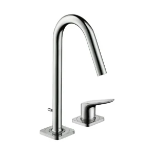 AXOR Citterio M 2-hole basin mixer 160 with pop-up waste - Stainless Steel Optic
