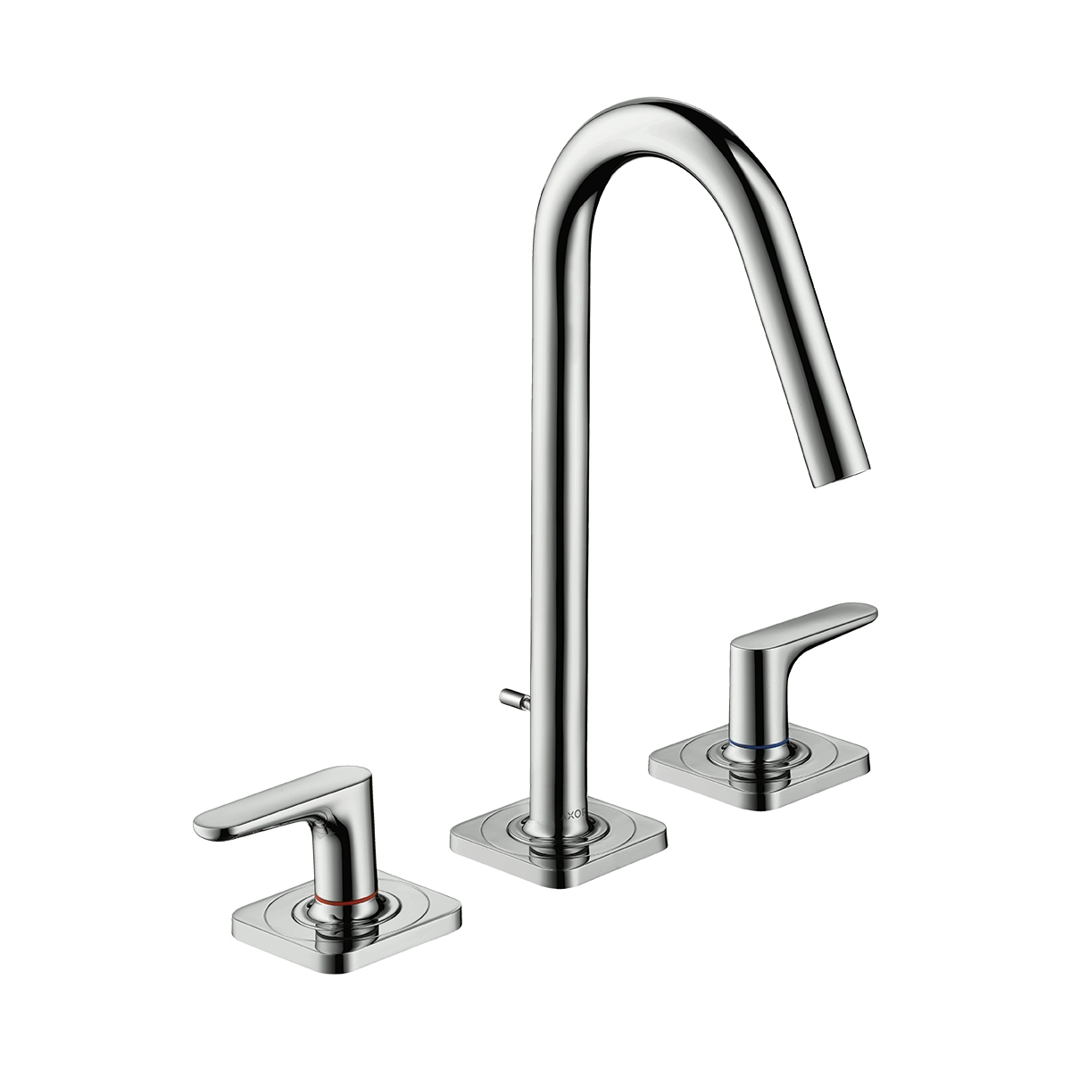 AXOR Citterio M 3-hole basin mixer 160 with lever handles, escutcheons and pop-up waste - Chrome