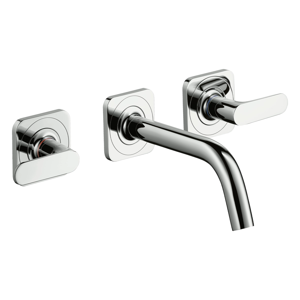 AXOR Citterio M 3-hole basin mixer for concealed installation wall-mounted with spout 166 mm, lever handles and escutcheons - Chrome