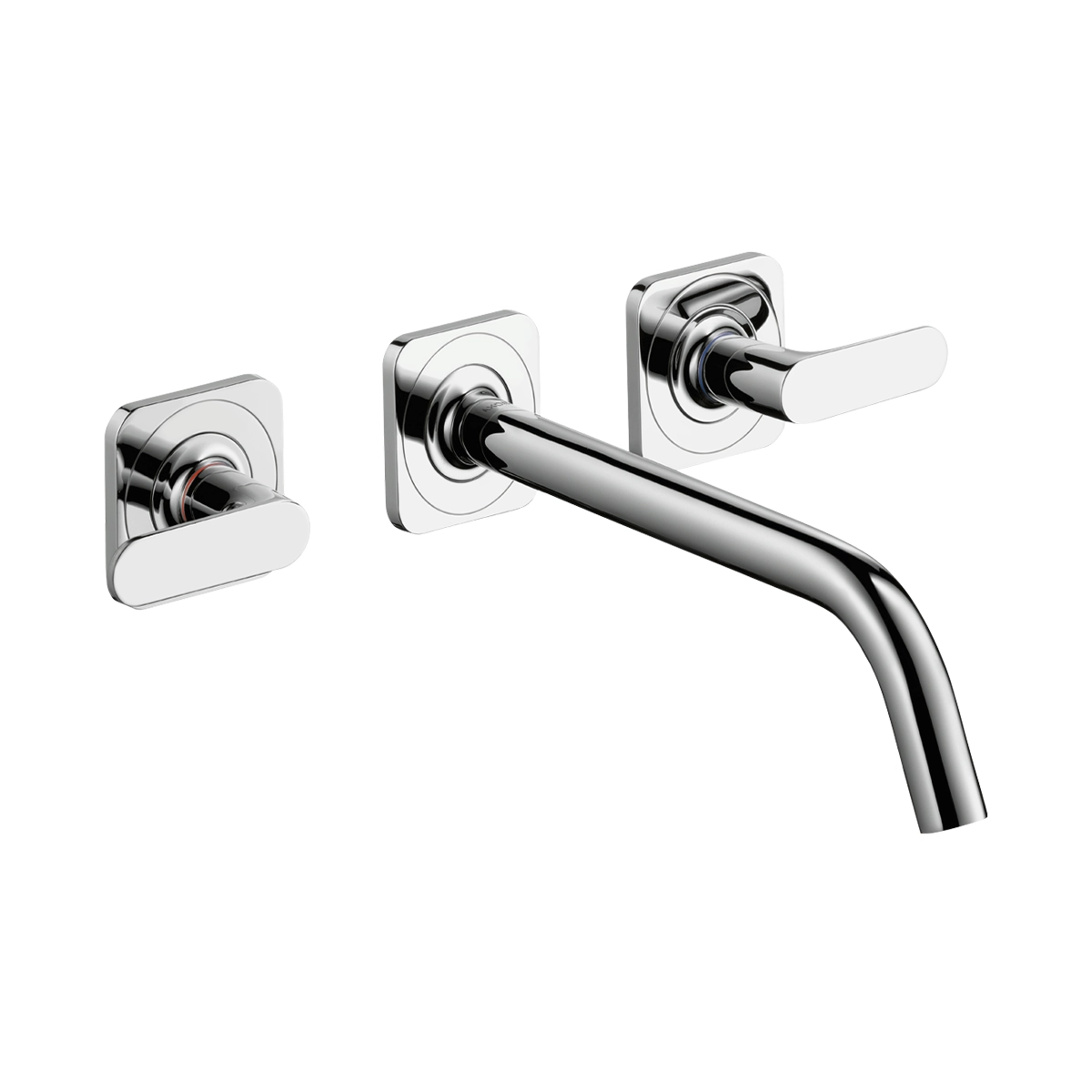 AXOR Citterio M 3-hole basin mixer for concealed installation wall-mounted with spout 226 mm, lever handles and escutcheons - Chrome