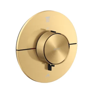 AXOR ShowerSelect ID Thermostat for concealed installation for 2 function round, Brushed Gold Optic