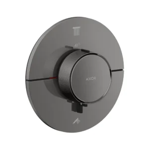 AXOR ShowerSelect ID Thermostat for concealed installation for 2 function round, Polished Black Chrome