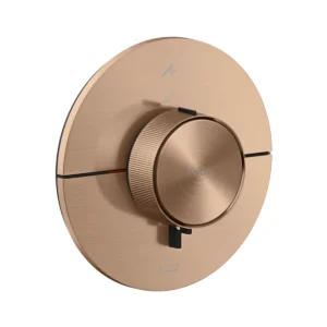 AXOR ShowerSelect ID Thermostat for concealed installation for 2 function round, Brushed Red Gold