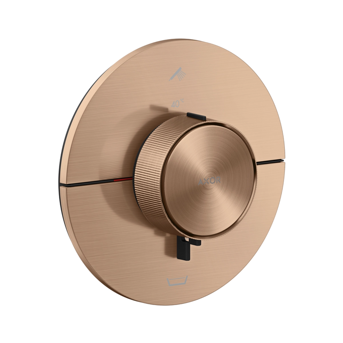 AXOR ShowerSelect ID Thermostat for concealed installation for 2 function round, Brushed Red Gold