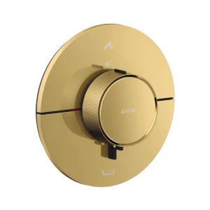 AXOR ShowerSelect ID Thermostat for concealed installation for 2 function round, Polished Gold Optic