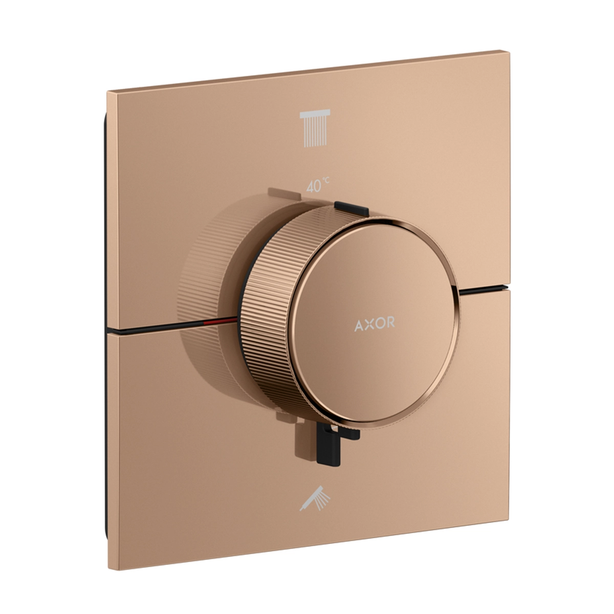 AXOR ShowerSelect ID Thermostat for concealed installation square for 2 functions, Polished Red Gold