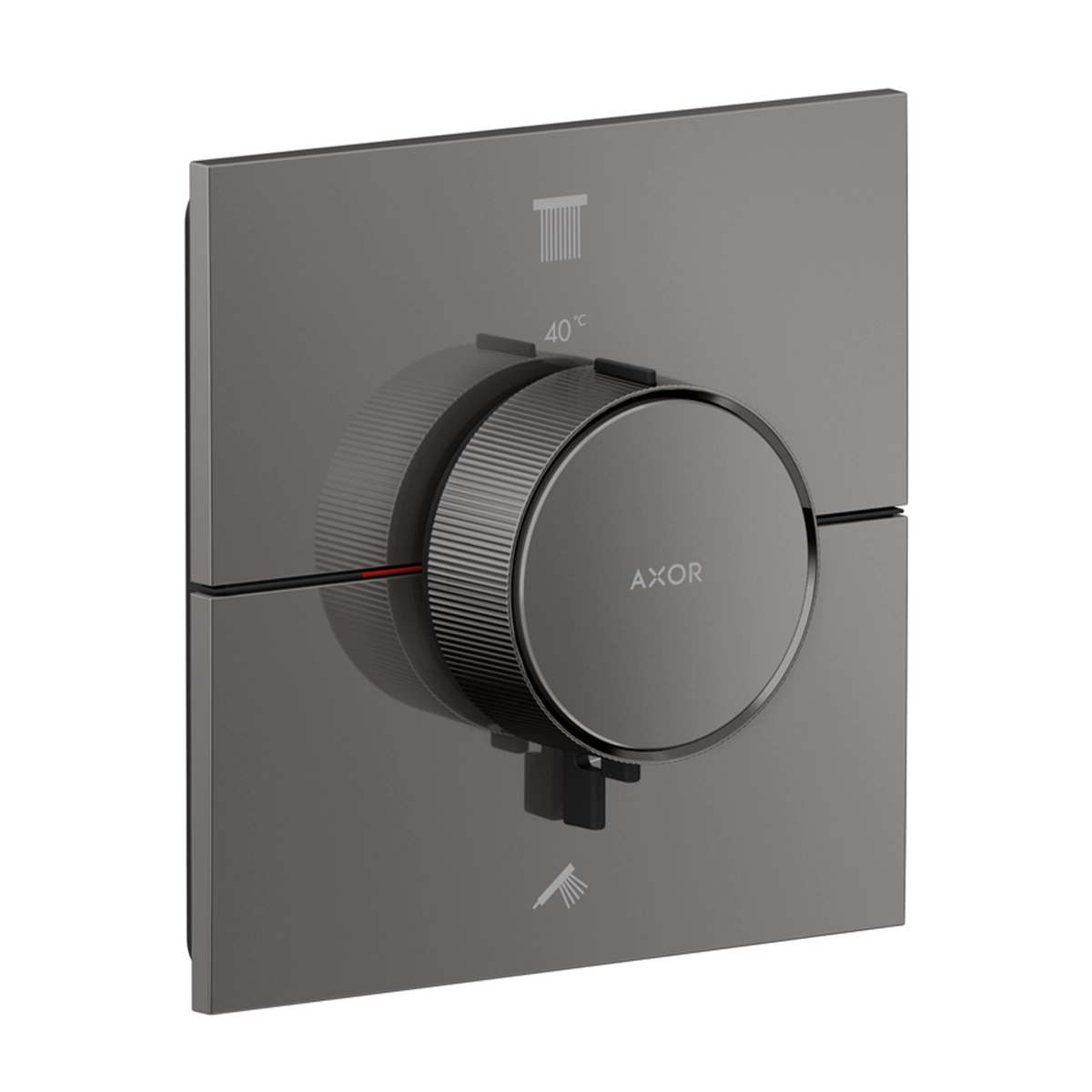 AXOR ShowerSelect ID Thermostat for concealed installation square for 2 functions, Polished Black Chrome