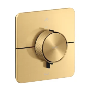 AXOR ShowerSelect ID Thermostat for concealed installation for 2 function soft cube, Brushed Gold Optic