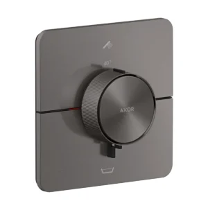 AXOR ShowerSelect ID Thermostat for concealed installation for 2 function soft cube, Brushed Black Chrome