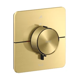 AXOR ShowerSelect ID Thermostat for concealed installation for 2 function soft cube, Brushed Brass