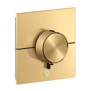 AXOR ShowerSelect ID Thermostat HighFlow for concealed installation square for 1 function, Brushed Gold Optic