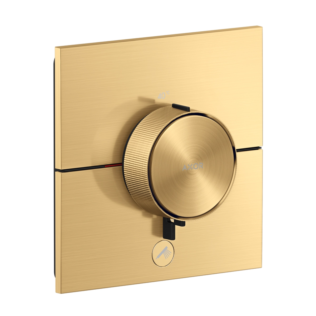 AXOR ShowerSelect ID Thermostat HighFlow for concealed installation square for 1 function, Brushed Gold Optic
