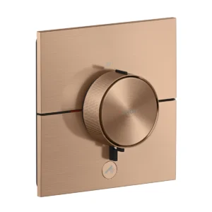 AXOR ShowerSelect ID Thermostat HighFlow for concealed installation square for 1 function, Brushed Red Gold