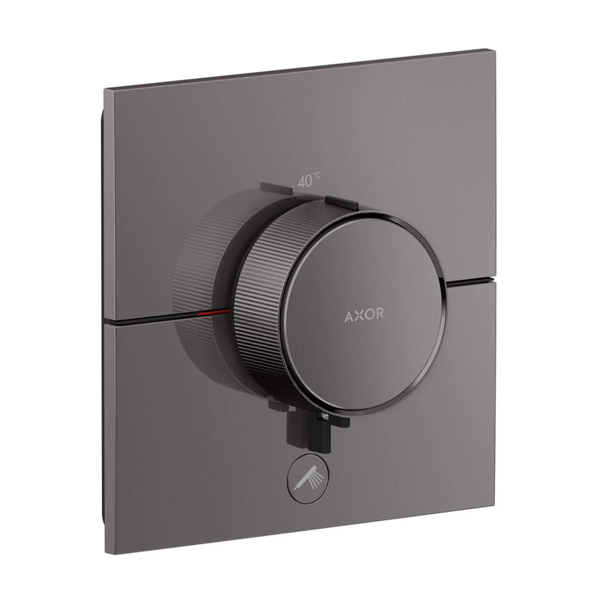 AXOR ShowerSelect ID Thermostat HighFlow for concealed installation square for 1 function, Polished Black Chrome