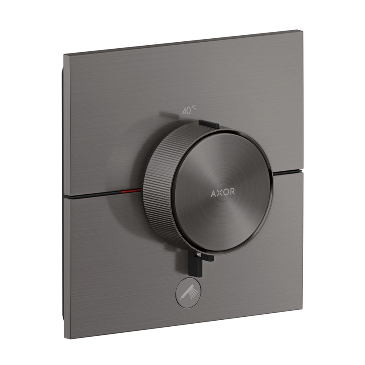 AXOR ShowerSelect ID Thermostat HighFlow for concealed installation square for 1 function, Brushed Black Chrome