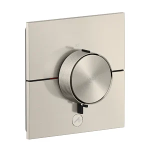 AXOR ShowerSelect ID Thermostat HighFlow for concealed installation square for 1 function, Stainless Steel Optic