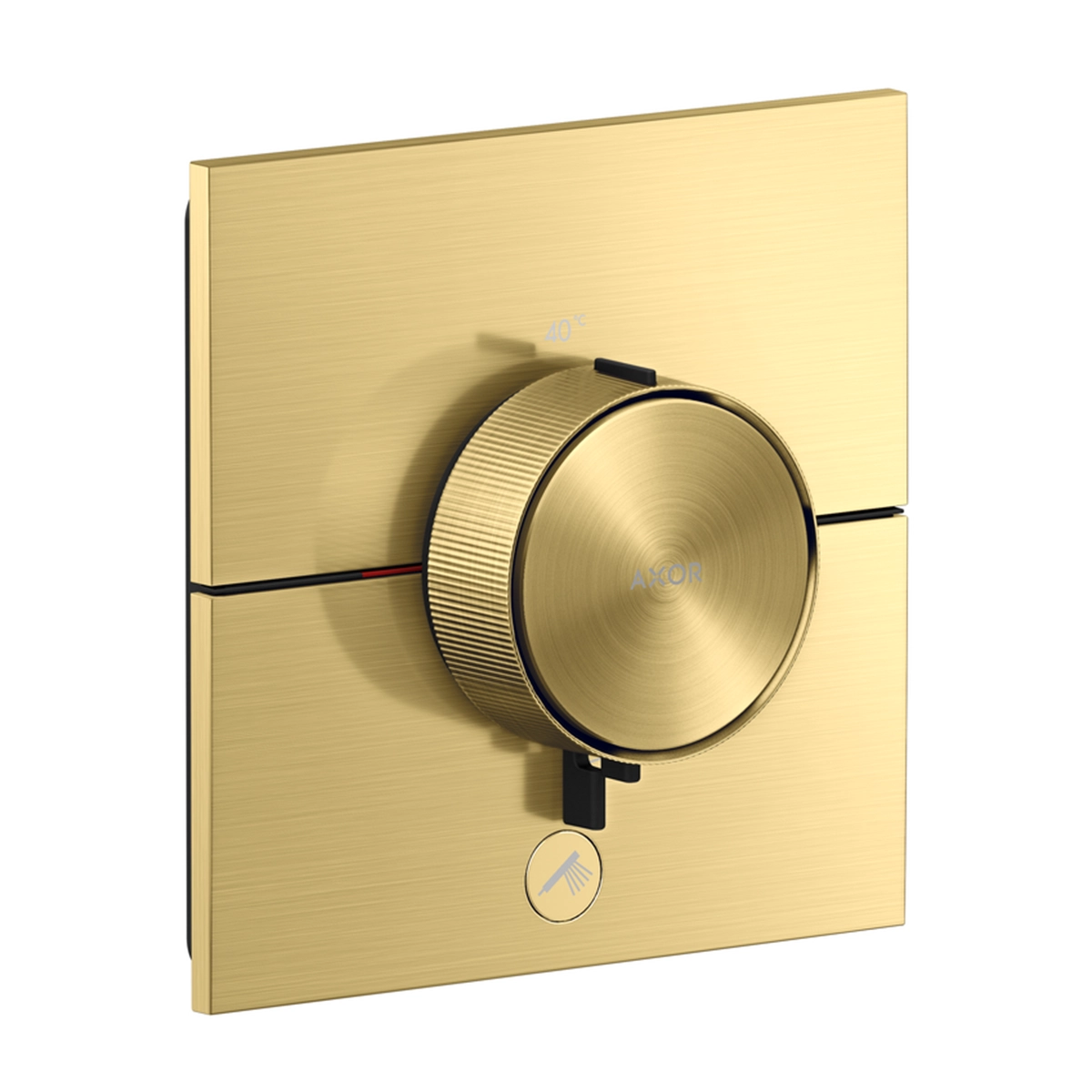 AXOR ShowerSelect ID Thermostat HighFlow for concealed installation square for 1 function, Brushed Brass