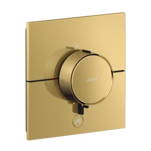 AXOR ShowerSelect ID Thermostat HighFlow for concealed installation square for 1 function, Polished Gold Optic