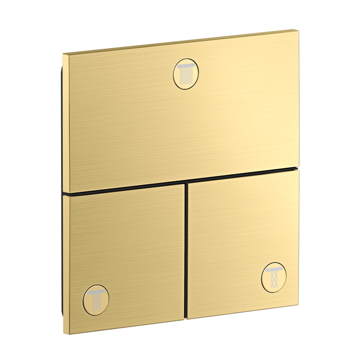 AXOR ShowerSelect ID Valve for concealed installation square for 3 functions, Brushed Brass