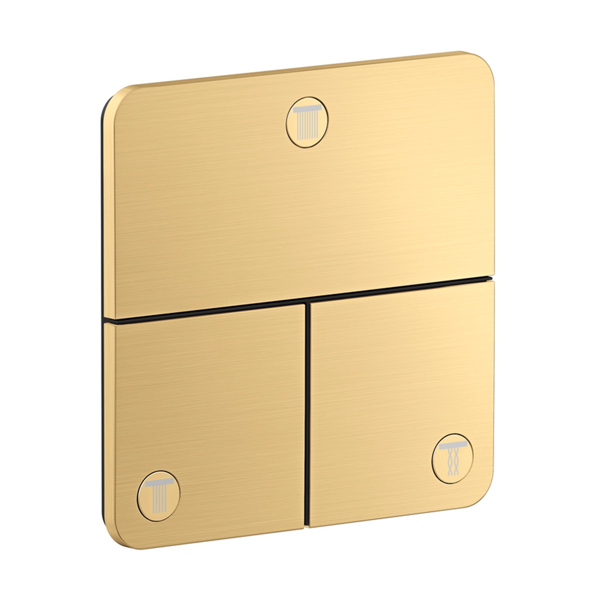 AXOR ShowerSelect ID Valve for concealed installation softsquare for 3 functions, Brushed Gold Optic