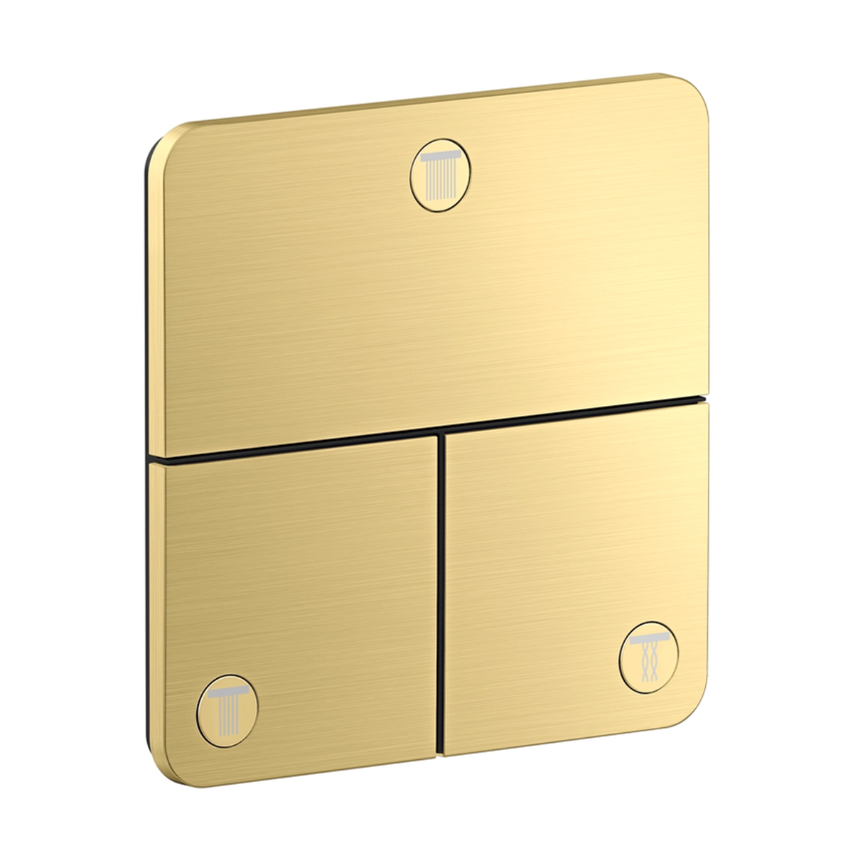 AXOR ShowerSelect ID Valve for concealed installation softsquare for 3 functions, Brushed Brass