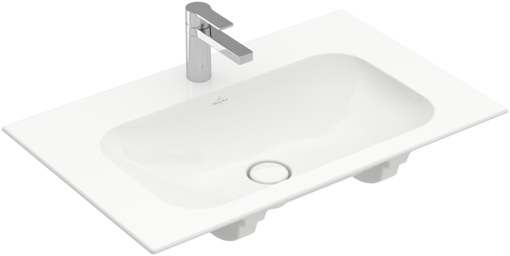 Villeroy & Boch Finion Vanity washbasin, 800 x 500 x 160 mm, White Alpin CeramicPlus, with concealed overflow, unground