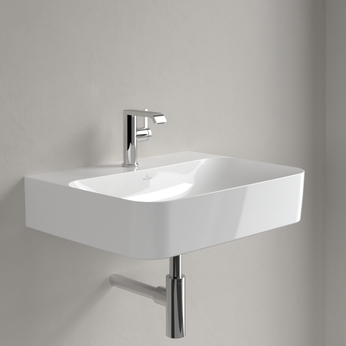Villeroy & Boch Finion Washbasins, 600 x 470 x 164 mm, White Alpin CeramicPlus, with concealed overflow - Image 2