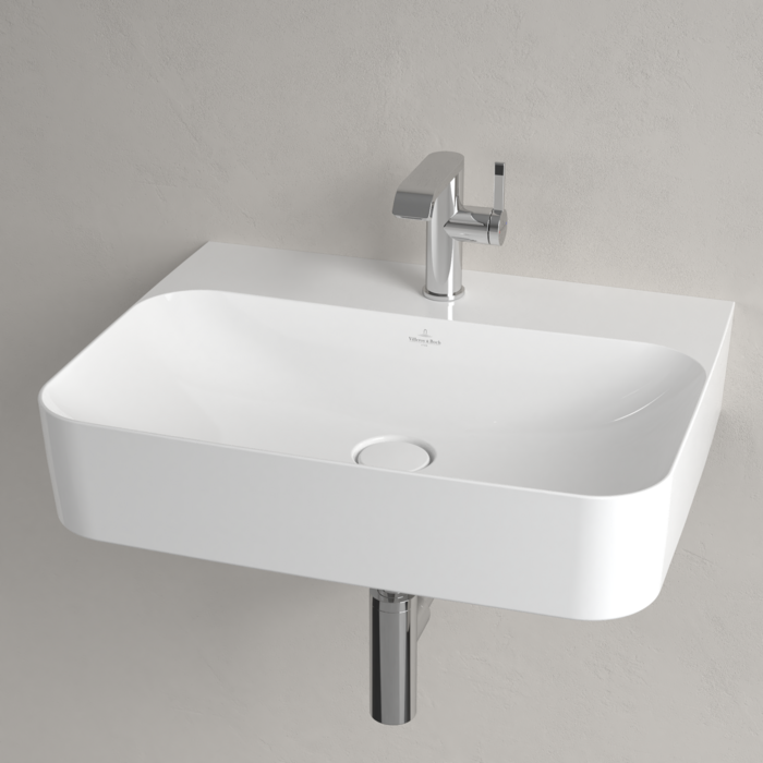 Villeroy & Boch Finion Washbasins, 600 x 470 x 164 mm, White Alpin CeramicPlus, with concealed overflow - Image 3