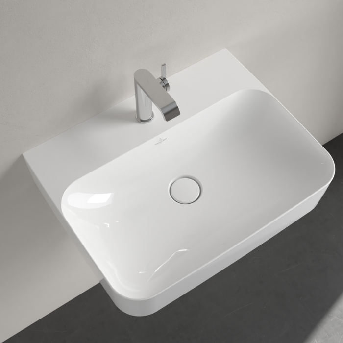 Villeroy & Boch Finion Washbasins, 600 x 470 x 164 mm, White Alpin CeramicPlus, with concealed overflow - Image 4