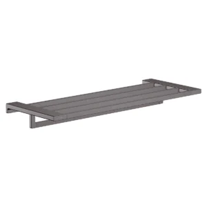 AddStoris Towel rack with towel holder  Brushed Black Chrome