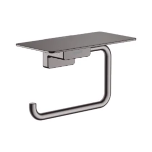 AddStoris Roll holder with shelf  Brushed Black Chrome