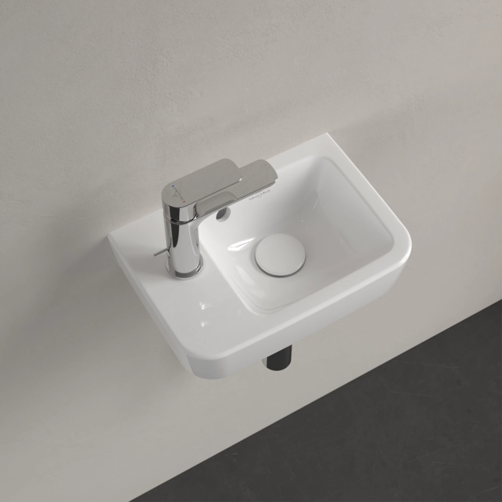 Villeroy & Boch O.novo Handwashbasin Compact, 360 x 250, White Alpin, with overflow - Image 4