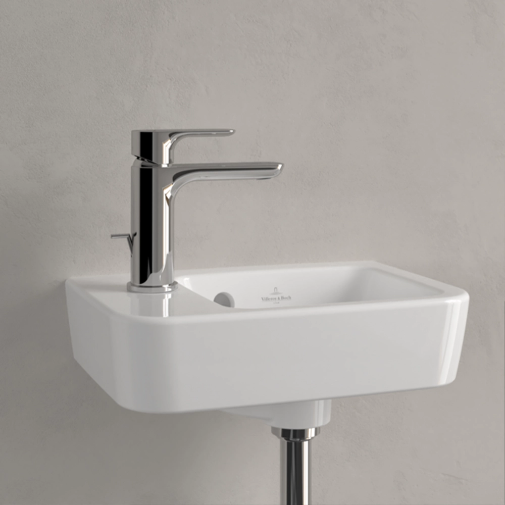Villeroy & Boch O.novo Handwashbasin Compact, 360 x 250, White Alpin, with overflow - Image 3