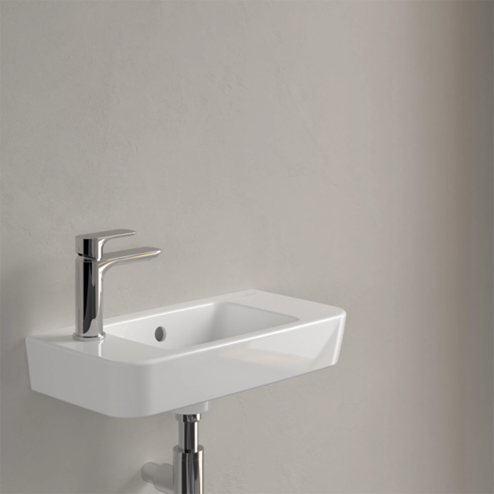 Villeroy & Boch O.novo Handwashbasin Compact, 500 x 250, White Alpin, with overflow - Image 2