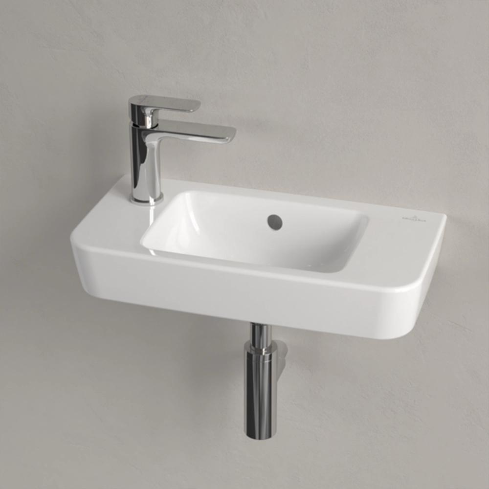 Villeroy & Boch O.novo Handwashbasin Compact, 500 x 250, White Alpin, with overflow