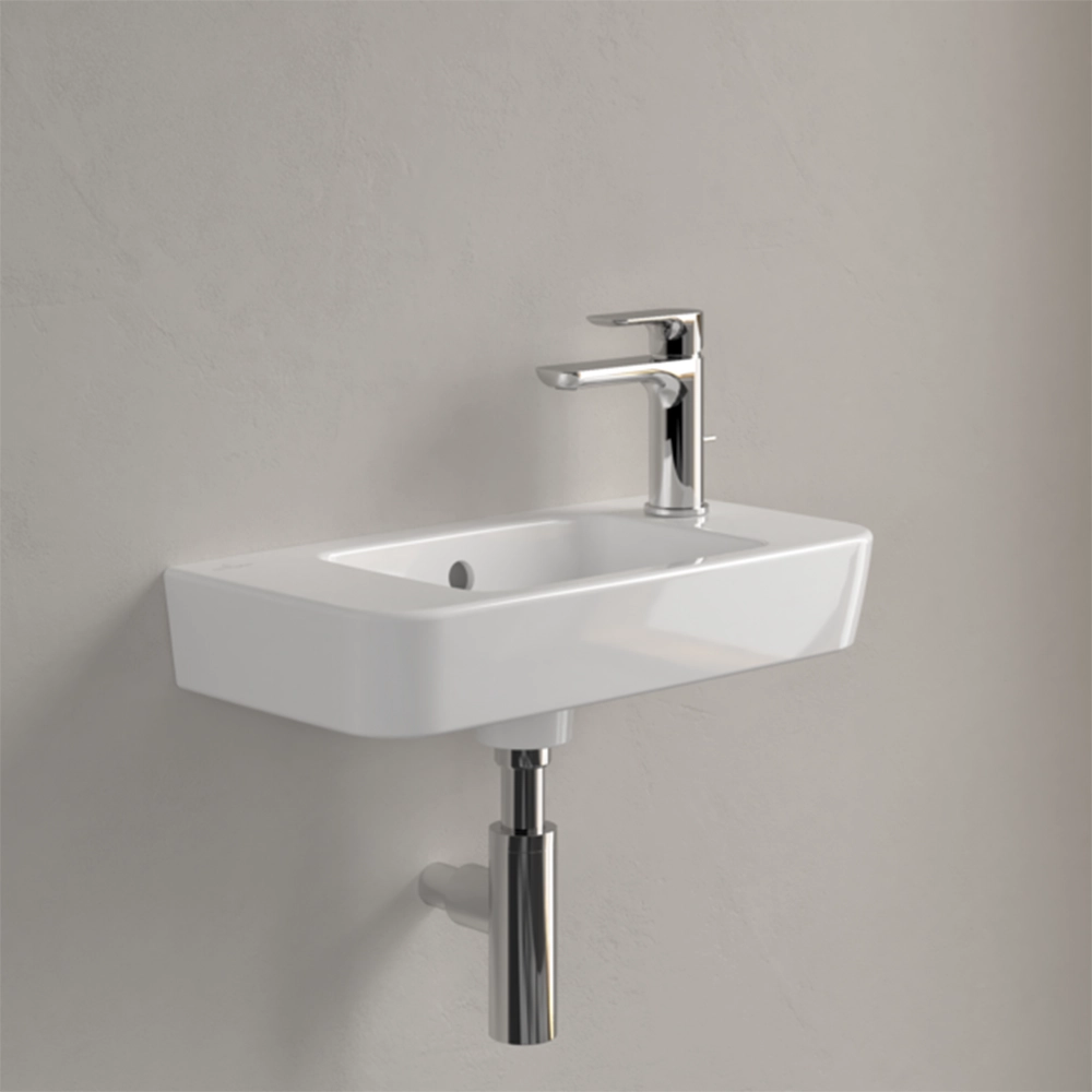 Villeroy & Boch O.novo Handwashbasin Compact, 500 x 250, White Alpin, with overflow - Image 3