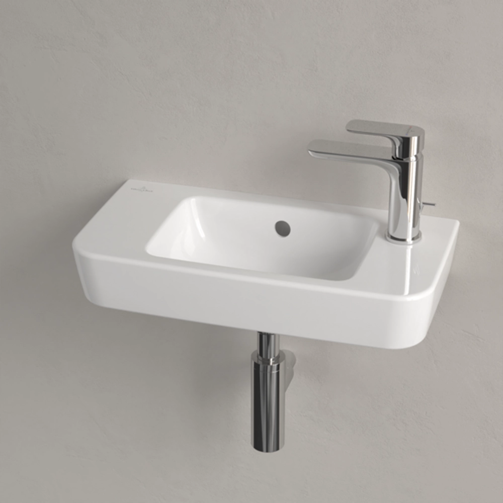 Villeroy & Boch O.novo Handwashbasin Compact, 500 x 250, White Alpin, with overflow