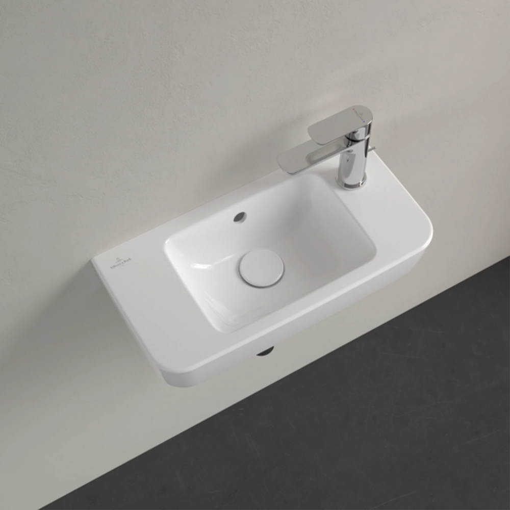 Villeroy & Boch O.novo Handwashbasin Compact, 500 x 250, White Alpin, with overflow - Image 4