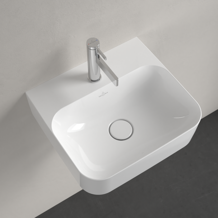 Villeroy & Boch Finion Handwashbasin, 430 x 390 x 140 mm, White Alpin CeramicPlus, without overflow - Image 4