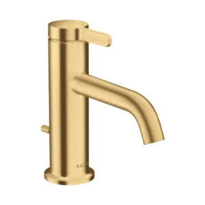 AXOR One Single lever basin mixer 70 with lever handle and pop-up waste set - Brushed Gold-Optic