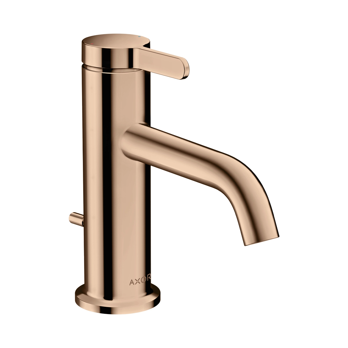 AXOR One Single lever basin mixer 70 with lever handle and pop-up waste set - Polished Redgold