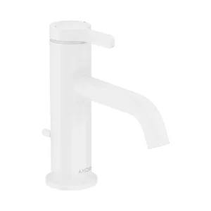 AXOR One Single lever basin mixer 70 with lever handle and pop-up waste set - Matt White