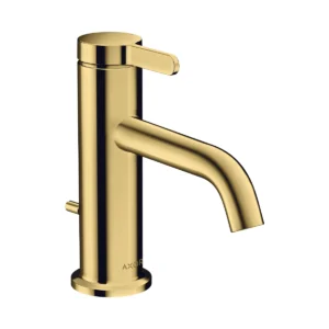 AXOR One Single lever basin mixer 70 with lever handle and pop-up waste set - Polished Gold-Optic